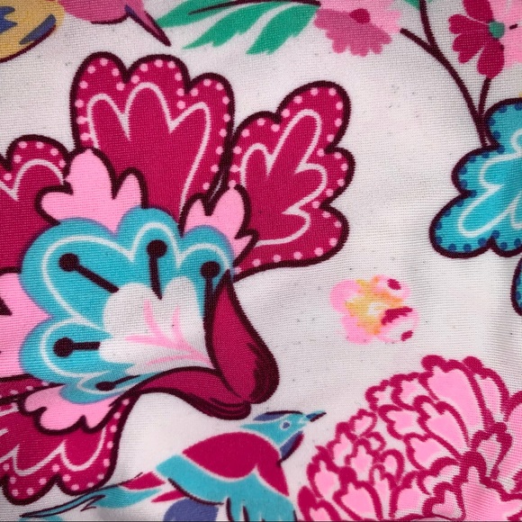 Floral Colorful White Bathing suit Spring Summer Swimsuit Pool - Picture 9 of 12